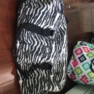 PINK zebra print duffel bag